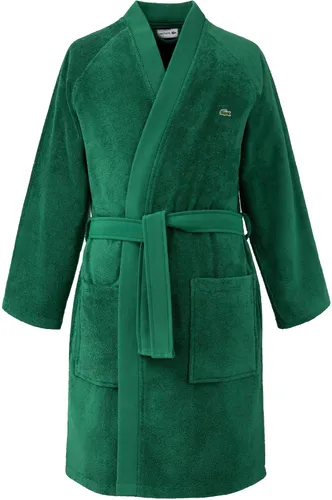 Lacoste Bademantel LDEFILE in Midilänge aus 100% Baumwolle - Eleganter Bademantel in Midilänge mit Kimono-Kragen und Gürtel. Ideal für entspannte Momente, sorgt für Komfort und Stil. Pflegeleicht und aus hochwertiger Baumwolle gefertigt.