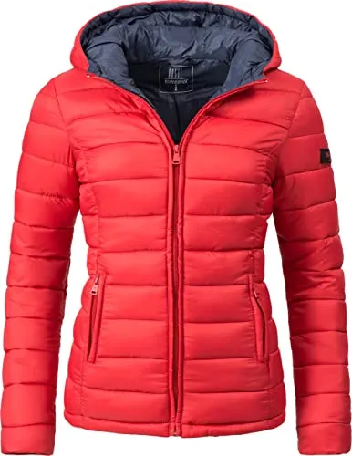 MARIKOO Damen Übergangsjacke Lucy in Rot, Gr. XS - Funktionsjacken: Leichte Steppjacke mit wasserabweisendem Obermaterial, ideal für die Übergangszeit und vielseitig kombinierbar. Die taillierte Passform und große Kapuze bieten perfekten Schutz und Komfort.