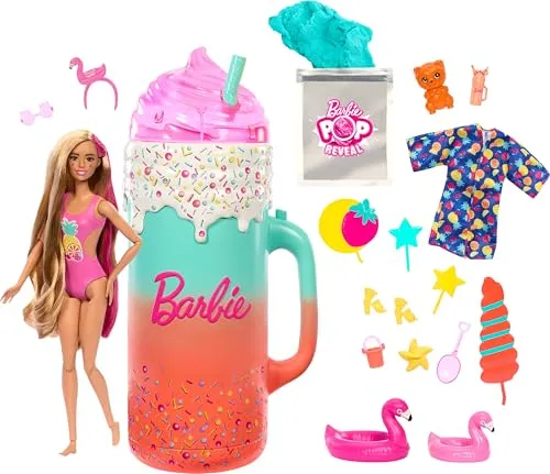 BARBIE Pop Reveal Rise Surprise Geschenkset - über 15 Überraschungen inklusive Barbie-Puppe, fruchtig-frecher Spielspaß für Kinder ab 3 Jahren