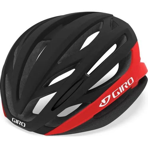 Giro Syntax Matte Black/Bright Red Helm L - Fahrradhelm mit In-Mold-Polycarbonatschale, optimaler Passform dank Roc Loc 5 Air System und 25 Belüftungsöffnungen für besten Komfort beim Radfahren.