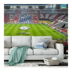 FC Bayern München Fototapete Große Fußball Fototapete FCB Vliestapete FC Bayern München Immer weiter, sportliche Wohnzimmer Tapete bunt 6.24 m x 3 m