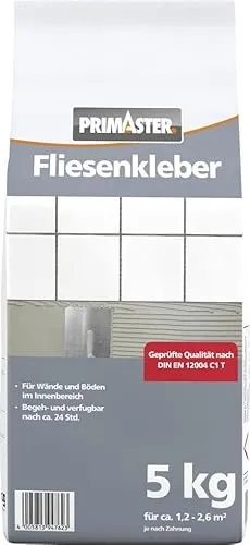 Primaster Fliesenkleber 5 kg für Wände und Böden im Innenbereich