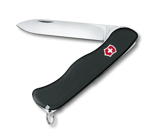 Victorinox Schweizer Taschenmesser Sentinel, Swiss Army Knife, Multitool, 4 Funktionen, Feststellklinge, Pinzette, Zahnstocher, Schwarz