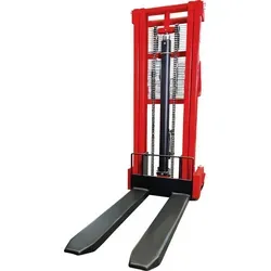 STIER Hydraulik-Stapler 1000kg, 2500mm Hubhöhe - Gabelstapler mit hochwertiger Hydraulikpumpe für sanftes Anheben und Absenken. Robuste Stahlkonstruktion und praktische Fußprotektoren sorgen für Langlebigkeit und Sicherheit beim Manövrieren.