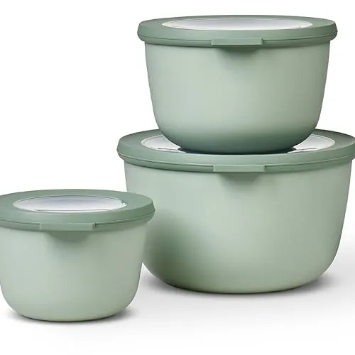 MEPAL Frischhaltedosen-Set Cirqula - 3-teilig, nordic sage, auslaufsicher und mikrowellengeeignet für längere Frische