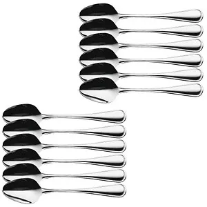HEPP 12 Löffel Contour silber - Elegantes Besteckset - Hochwertige 12 Menülöffel aus Edelstahl 18/10, ideal für festliche Anlässe und exklusive Dinnerpartys. Zeitloses Design und spülmaschinengeeignet für unkomplizierte Reinigung.
