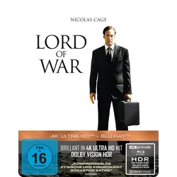 Lord of War - Händler des Todes 4K Ultra HD Steelbook - Spannender Thriller über den Aufstieg eines Waffenhändlers, mit Nicolas Cage in Höchstform. Erleben Sie die kompromisslose Satire und die brillante Inszenierung in 4K Ultra HD.