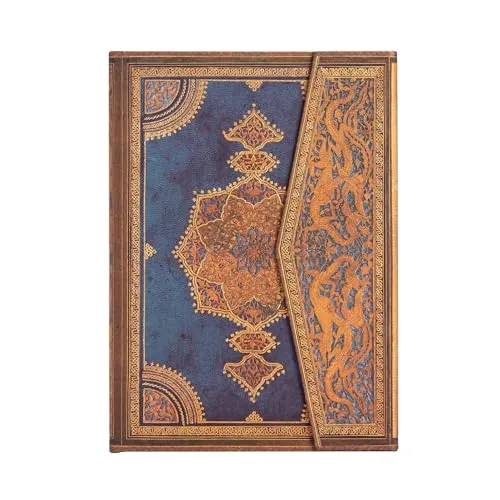 Safavid Indigo (Safavid Binding Art) Midi Unlined Hardcover Journal: Hardcover mit Klappumschlag