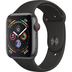 Apple Watch Series 4 Cellular 44mm Aluminium Space Gray - Smartwatch mit Mobilfunk- und 4G-Konnektivität, ideal für Fitness-Tracking und Gesundheit, mit automatischer Trainings­erkennung und Herzfrequenzmonitor.