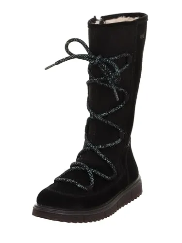 Superfit Winterstiefel LORA für Kinder, Weite M IV, Schwarz (000), Größe 35 EU - Stiefeletten für Kinder, ideal für kalte Tage. Mit warmem Obermaterial aus Velours und einer robusten Laufsohle aus TPU für besten Komfort und Halt im Alltag.