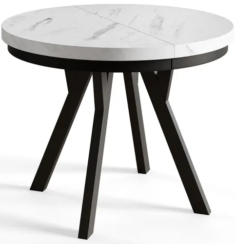 Runder Esszimmertisch EVO, ausziehbar 90-190 cm - Esstisch aus hochwertigem SONOMA Holz, ideal für Familienfeiern. Mit modernem Design und flexibler Ausziehfunktion für zusätzlichen Platz.