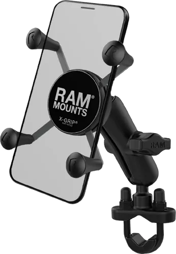 RAM Mounts U-Bolt Handyhalterung für Motorrad Lenker Klein - Handy-Gadgets, sichere Befestigung für Smartphones zwischen 47,6 mm und 82,5 mm, ideal für Motorradfahrer mit einfachem Zugriff auf das Display.