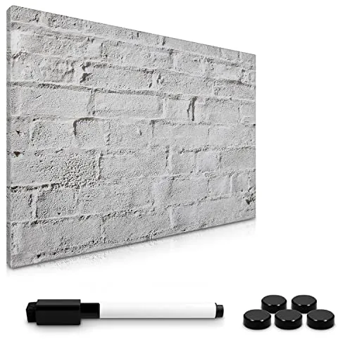 Magnetpinnwand Memoboard 60x40cm – Abwaschbares Notiztafel im White Wall Design - Memoboards in Grau, abwaschbar und ideal für kreative Notizen oder wichtige Erinnerungen.