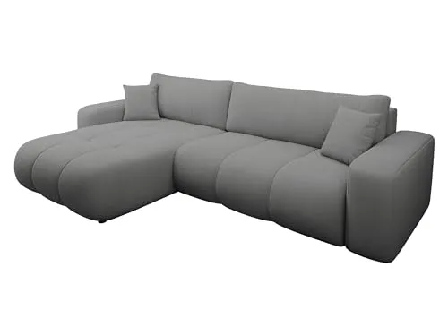 Mirjan24 Ecksofa mit Bettkasten Furyn Maxi, Eckcouch Couch mit Schlaffunktion, Wohnlandschaft, Bettfunktion, Design L-Form Sofa, Seite Universal, Stoff Plüsch (Velo 635)