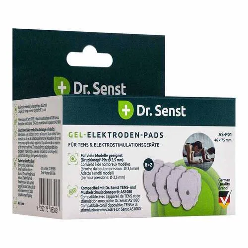 TENS Gel-Elektroden-Pads Dr.Senst 16 St - 16 hochwertige Gel-Elektroden-Pads für effektive Anwendungen, einfach zu verwenden und ideal für die Unterstützung der Pflege.