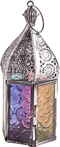 Berk Orientalisches Licht 1001 Nacht L-10 bezaubernd aus Antikem Eisen und Buntglas handgeschmiedet