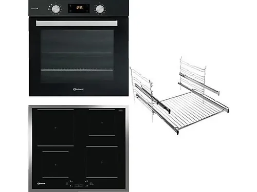 BAUKNECHT BAKO GENTLE STEAM PYRO Einbaubackofenset - Einbaubackofenset mit Induktionskochfeld, Energieeffizienzklasse A+ und sanfter Dampffunktion für perfekte Garergebnisse.