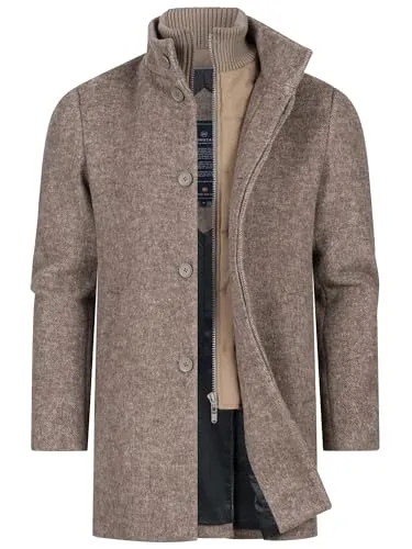 KRONSTADT Herren KSChess Mantel aus Wollmix – Eleganter Wintermantel in Dk. Brown Mix, XXL - Stylischer Herrenmantel für Herbst und Winter. Hochwertige Verarbeitung sorgt für eine perfekte Passform und Langlebigkeit. Ideal für moderne Looks – bequem und funktional.