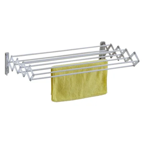 HTI-Living Wäscheständer Wandtrockner Gunda - Praktischer ausziehbarer Wäschetrockner in Weiß aus Metall, ideal für platzsparendes Trocknen in kleinen Räumen.