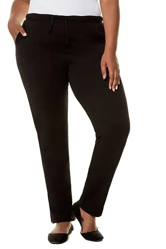 Ulla Popken Damen Hosen, Schwarz, 45W / 32L EU