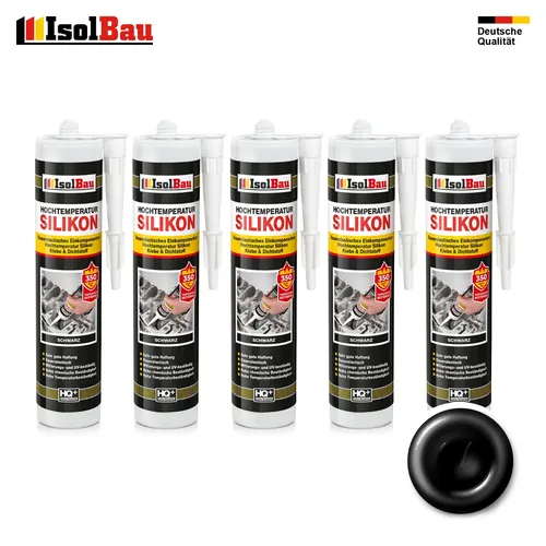 Hochtemperatursilikon 5 x 300ml - Dichtmasse für Ofen und Motor - Hochwertige Dichtmasse aus Silikon zur zuverlässigen Abdichtung bei Temperaturen bis 350°C. Ideal für vielseitige Anwendungen und sorgt für langlebige Ergebnisse.