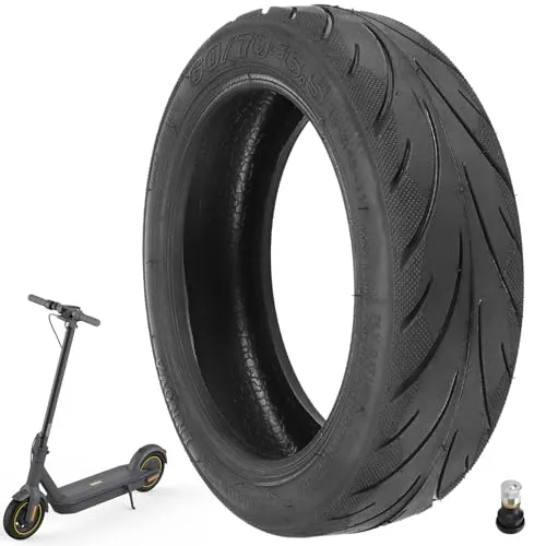 VOLOHAS 60/70-6,5 Tubeless Reifen mit Ventil für Xiaomi 5/5 Pro/5 Max, für Ninebot Max G30/G30D/G30D2 Elektroroller 10 Zoll Ersatzräder Hochelastische Ersatz Reifen Rutschfest und verschleißfest
