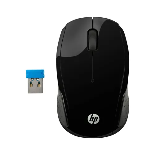 HP 200 Kabellose Maus Schwarz 2.4 GHz mit rotem LED-Sensor - Praktische kabellose Maus mit 1000 DPI optischem Sensor für präzises Arbeiten. Kompatibel mit vielen Geräten, ideal für den täglichen Einsatz im Büro oder unterwegs.