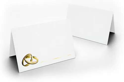 Briefumschläge24Plus Papierdekoration Papierdekoration Platzkarte Weiß mit gold Ringe 50 Stück, Weiß mit gold Ringe UV-Lack glänzend