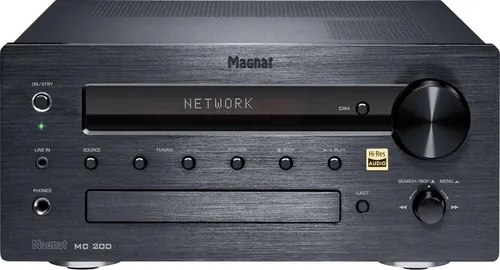 Magnat MC 200 - kompakter Stereo-Netzwerk-Receiver mit Aluminium-Front - Hifi-Receiver mit Spotify Connect, Bluetooth aptX und Hi-Res DAC für lebendigen Klang. Unterstützt DAB, FM und CD, ideal für vielseitigen Musikgenuss.