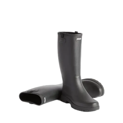 Aigle Damen ALYA HIGH Gummistiefel, Schwarz, 41 EU - Wanderschuhe mit weichem, bequemen Schaft und strapazierfähigem Futter. Ideal für nasse Bedingungen dank rutschfester, geriffelter Außensohle.