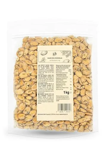 KoRo - Marcona Mandeln mit Rosmarin 1 kg - Edle gesalzene Snackmandeln - Mandeln: Proteinreiche gesalzene Marcona Mandeln mit Rosmarin, ideal für jeden Snack-Moment und perfekt zu Bier oder Rotwein.