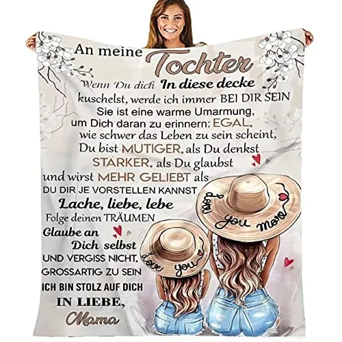 ACCZ Tochter Geschenke von Mama, Decke Geschenk für Tochter, Mutter Tochter Geschenk, Kuscheldecke für Meine Tochter Geschenk Geburtstag, Weihnachten, 18 Geburtstag Mädchen