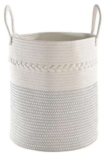 casa NOVA Aufbewahrungskorb KALIOS, Weiß, Ø 35 cm - Stylischer Aufbewahrungskorb in Weiß aus hochwertigem Polyester, ideal für eine ordentliche und dekorative Aufbewahrung in jedem Raum.