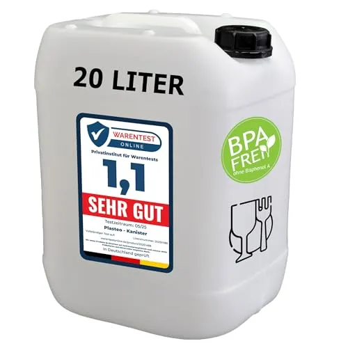Liter Plastikkanister mit Hahn Trinkwasserkanister Auslaufhahn stabil robust 20