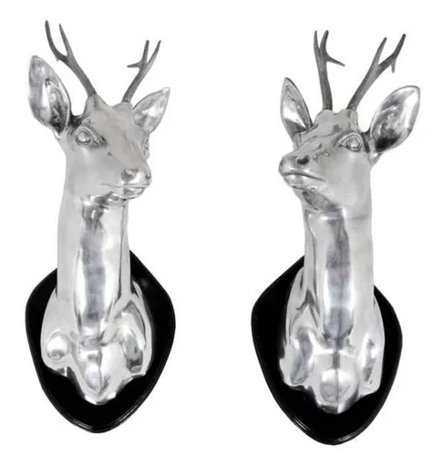 Eichholtz Wanddekoration Hirsche Silber - Elegante Wandfiguren - Stilvolle Wanddekoration aus Deutschland, ideal für eine luxuriöse Wohnatmosphäre. Perfekt für jeden Raum und ein echter Blickfang.