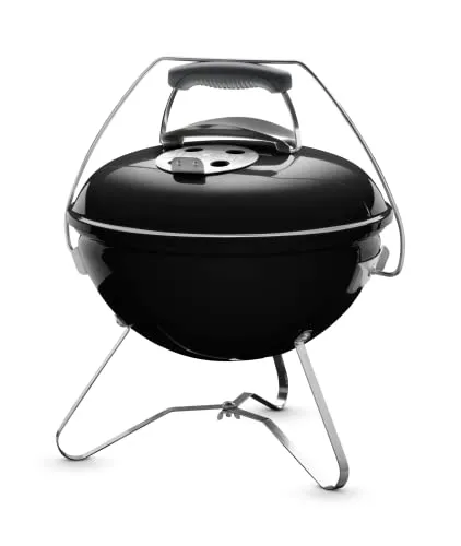 Holzkohlegrill Smokey Joe Premium schwarz (glänzend) - Ø 37cm - Grills für Garten und Balkon, kompakt und mobil, mit verchromtem Stahl-Grillrost für gleichmäßige Hitzeverteilung und köstliche Grillgerichte.