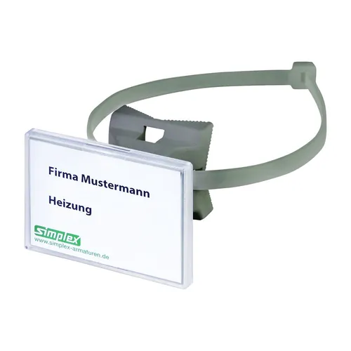Flamco Schilderhalter QUICK 70x50,8mm für Rohre bis D200mm, Kunststoff, Grau F55022