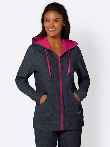 Witt Trainingsjacke, marine-pink - Bequeme Trainingsjacke aus 60% Baumwolle und 40% Polyester, ideal für Sport und Freizeit, Maschinenwäsche und in Größe 36/38 erhältlich.