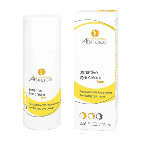 Aesthetico Sensitive Eye Cream 15ml - Augenpflege für empfindliche Haut, revitalisiert mit Centella Asiatica und sorgt für strahlende Augen ohne Trockenheitsfältchen. Parfumfrei und ideal für Kontaktlinsenträger.