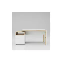 Schreibtisch MY HOME "Santiago" – Moderner Laptoptisch in Weiß und Eiche - Kinderschreibtische mit verstellbarer Tischplatte, ideal für Home Office oder Kinderzimmer, sorgt für eine stilvolle und funktionale Arbeitsumgebung.