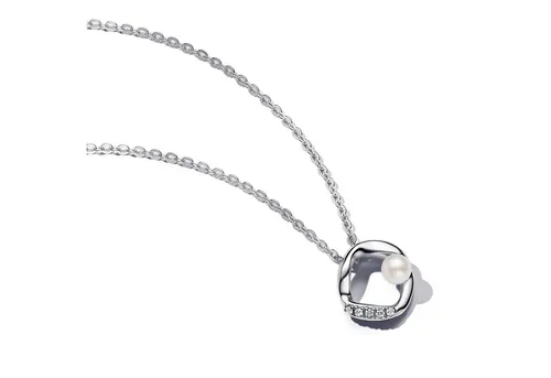 Pandora Kette mit Anhänger Pandora ESSENCE Kette 393303C01-45 Süßwasserzuchtperle Silber silberfarben