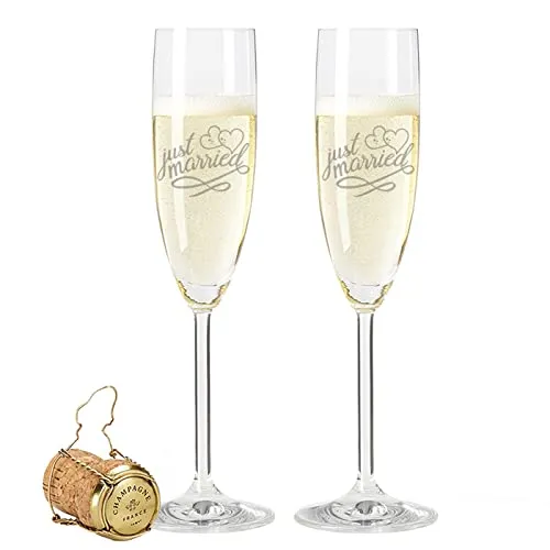 Leonardo Sektglas "Just Married" mit Gravur - Elegantes Sektglas für Hochzeiten, personalisiert mit "Just Married" Gravur – ideal als Geschenk für das Brautpaar oder als Hochzeitsdekoration.