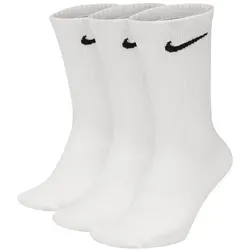 Nike Unisex Everyday Lightweight Crew Socks (3 Paare) - Weiß - Bequeme und schweißableitende Socken für Ihr Training. Die anatomische Passform und die Crew-Silhouette bieten optimalen Schutz und Tragekomfort während Ihrer Aktivitäten.