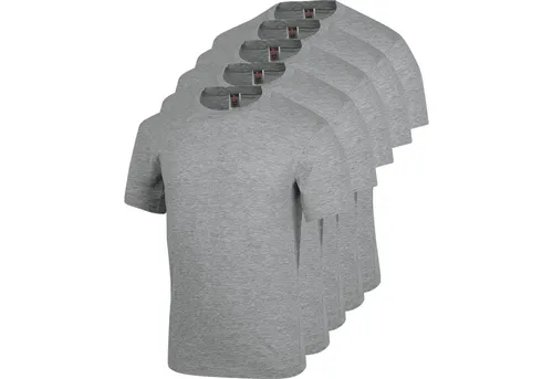 WÜRTH MODYF Herren Arbeitsshirts im 5er Pack - Bequemes, atmungsaktives Baumwoll-T-Shirt in Grau, Größe L für Arbeit und Freizeit