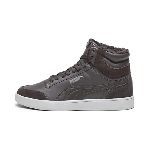 PUMA Unisex Shuffle Mid Fur Sneaker - Grau Flat Dark Gray Cast Iron Cool Light Gray, 42 EU, mit Komfort-Einlegesohle und stylischer 80er Jahre Basketball-Silhouette