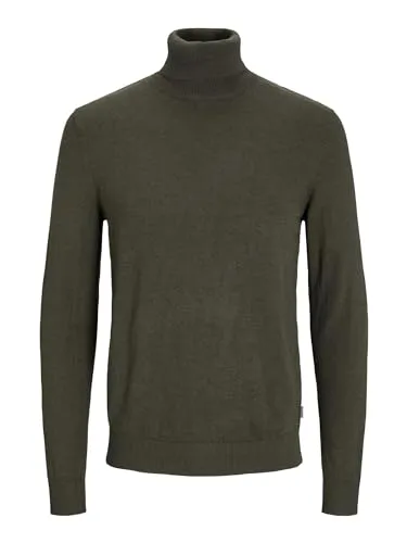 JACK & JONES Herren Dünner Rollkragen Strickpullover JJEEMIL - Pullover für Herren aus weicher Baumwollqualität, ideal für den lässigen Look und hohen Tragekomfort dank Stretchanteil.
