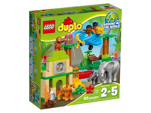 LEGO® Duplo 10804 Dschungel Set - LEGO (R) Komplette Sets & Packs, inklusive Elefant, Tiger, Affe und Krokodil für kreatives Spielen und Entdecken im Dschungel. Ideal für Kinder von 2-5 Jahren.