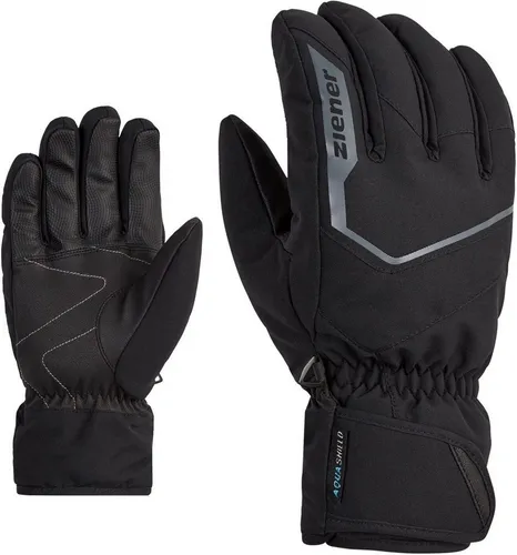 ZIENER Herren Skihandschuhe GARIGON AS(R) - Moderne ZIENER Skihandschuhe GARIGON AS® für kalte Tage, ausgestattet mit weichem Futter und wasser- sowie winddichter AQUASHIELD® Membran. Ideal für sicheres Tragen unter der Jacke dank breitem Klettriegel.