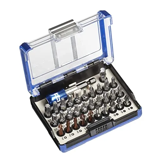 KWB Bit-Box - 32-tlg. Schlagfeste Edelstahl- und Torsion-Bits inkl. Schnellwechsel-Bithalter mit Magnet und Adapter