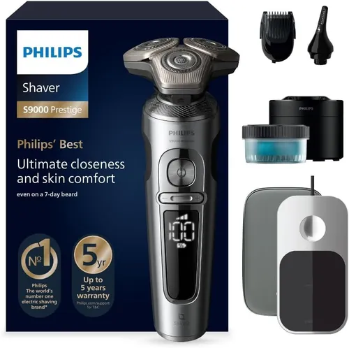 Philips Rasierer S9000 SP9885/35 - Prestige Nass- und Trockenrasierer - Herrenrasierer mit 3 Scherköpfen für eine präzise und sanfte Rasur, ideal für alle Hauttypen und mit modernster Technologie für ein erstklassiges Ergebnis.